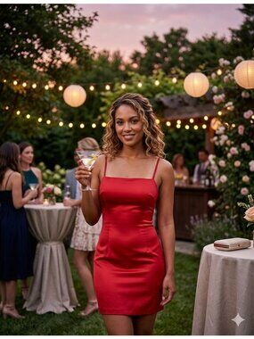 Superdown Bodycon Mini Dress Red Size XS Minimalist Summer Party Wedding Event